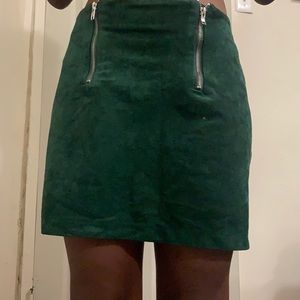 Short green skirt